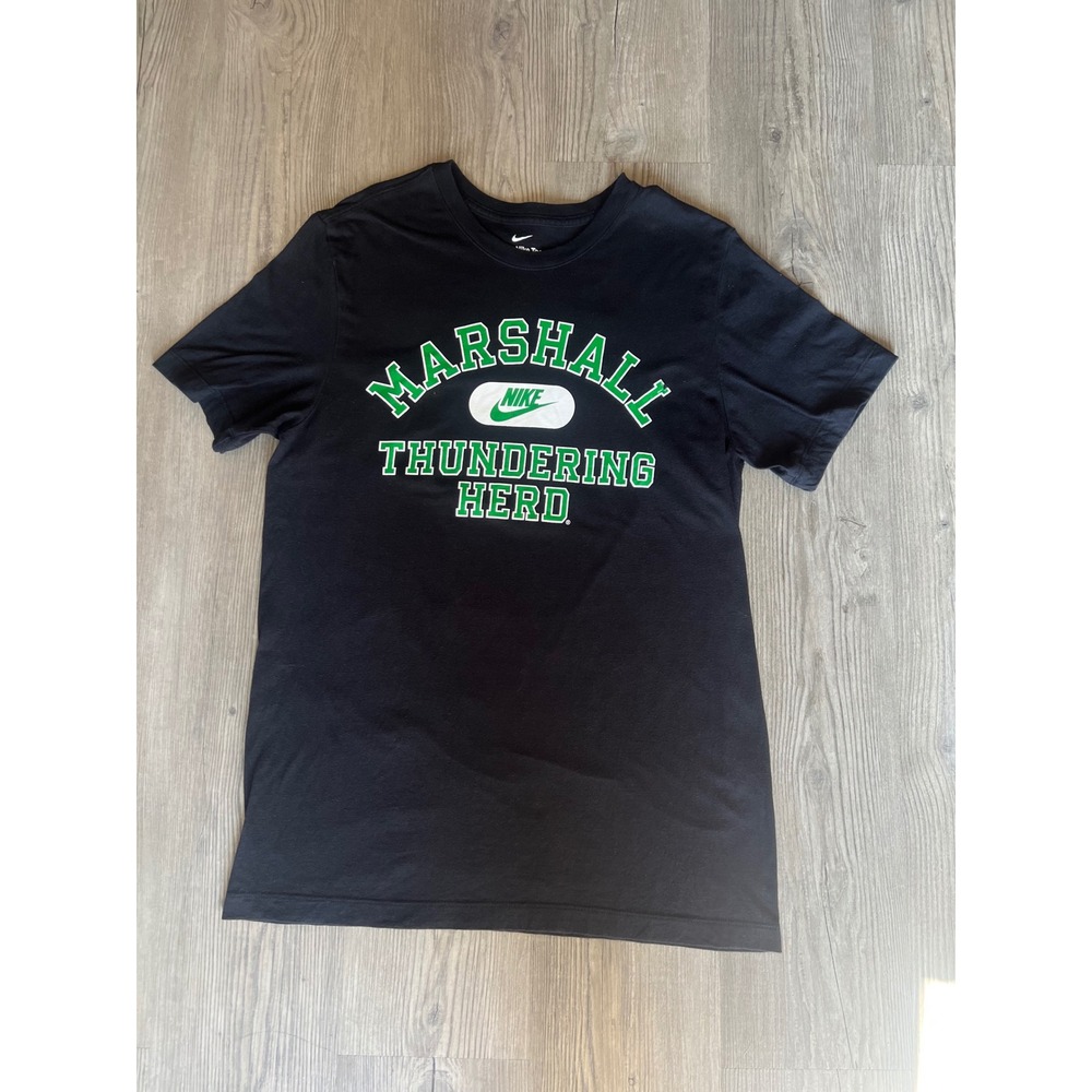 Nike Men's Marshall Thundering Herd Black Short Sleeve Cotton T-Shirt Size Med